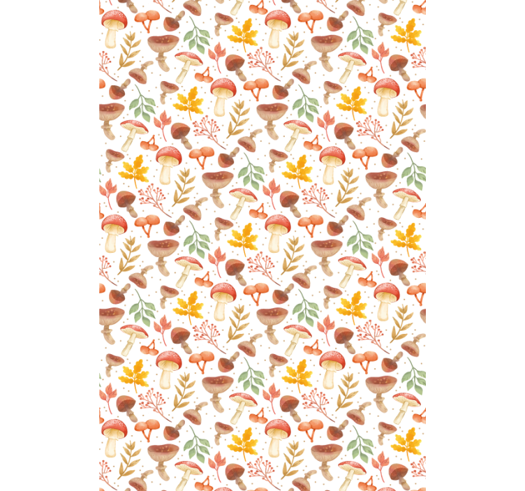 Mushroom and Leaf Pattern blind flowers and plants - TenStickers