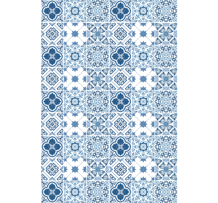 Intricate blue patterns bathroom blind - TenStickers