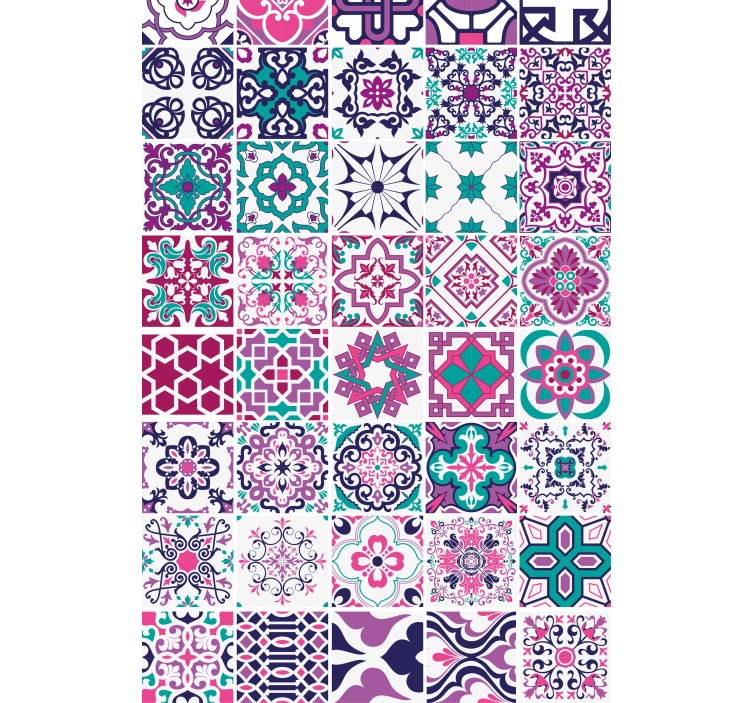 Pattern roller blind geometric tile design - TenStickers