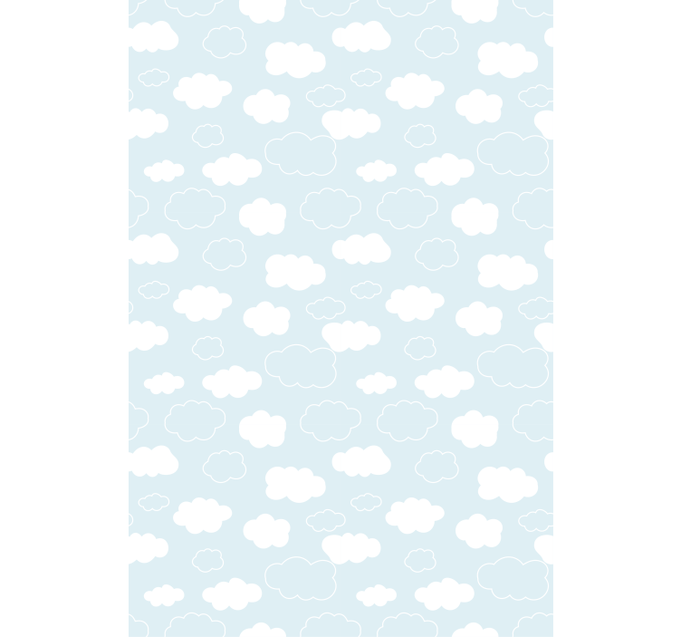 White and light blue clouds kids roller blind - TenStickers