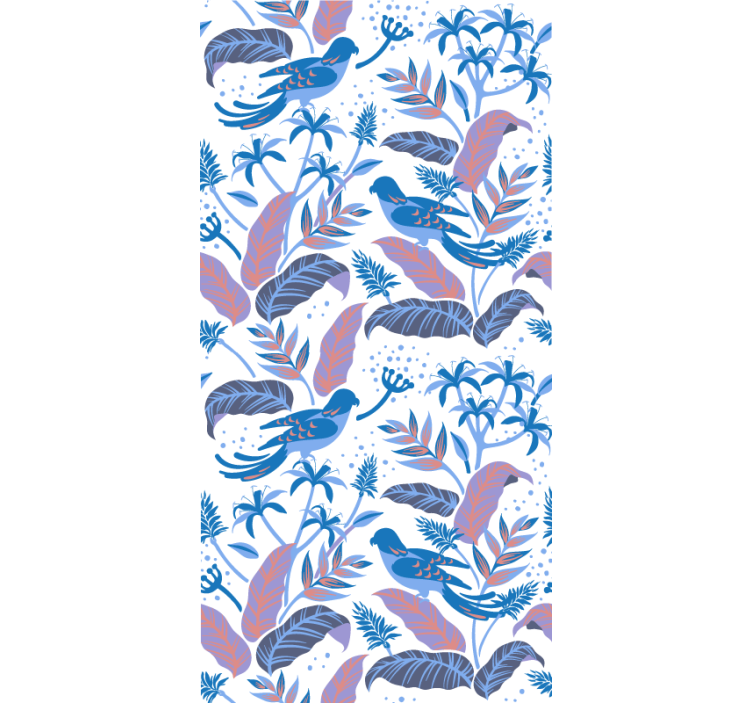 Tropical Bird and Foliage blind flowers and plants - TenStickers