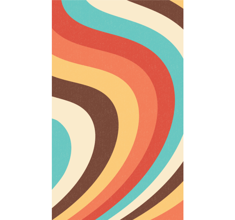 Curved retro waves retro roller blind - TenStickers