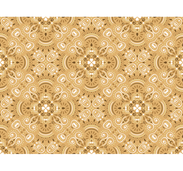 Vintage beige ornamental pattern retro roller blind - TenStickers
