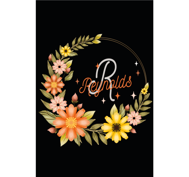 Elegant initial and name blind flowers and plants - TenStickers