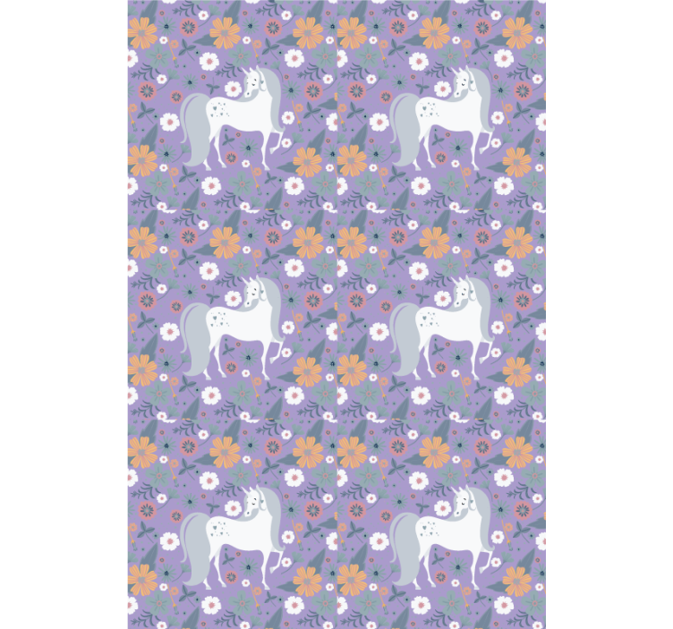 Purple unicorns and flowers blind children - TenStickers