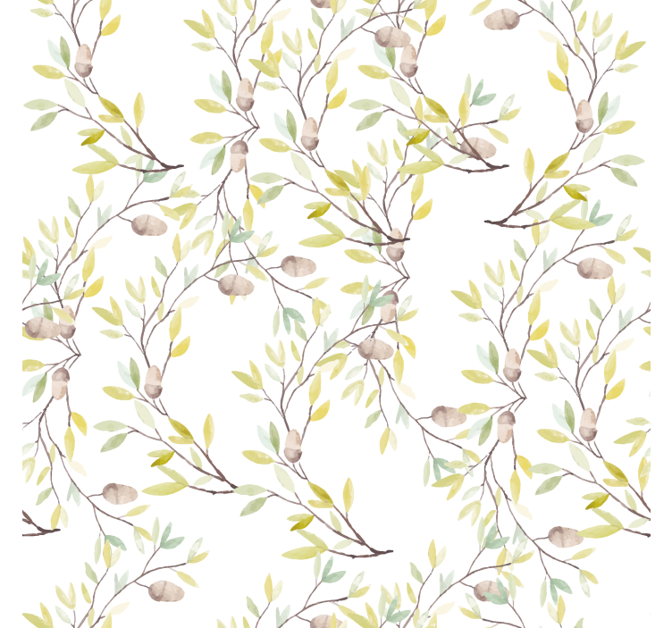Floral roller blind Original watercolor green leaves - TenStickers