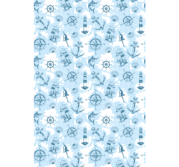 Nautical Icons Pattern kitchen blind - TenStickers