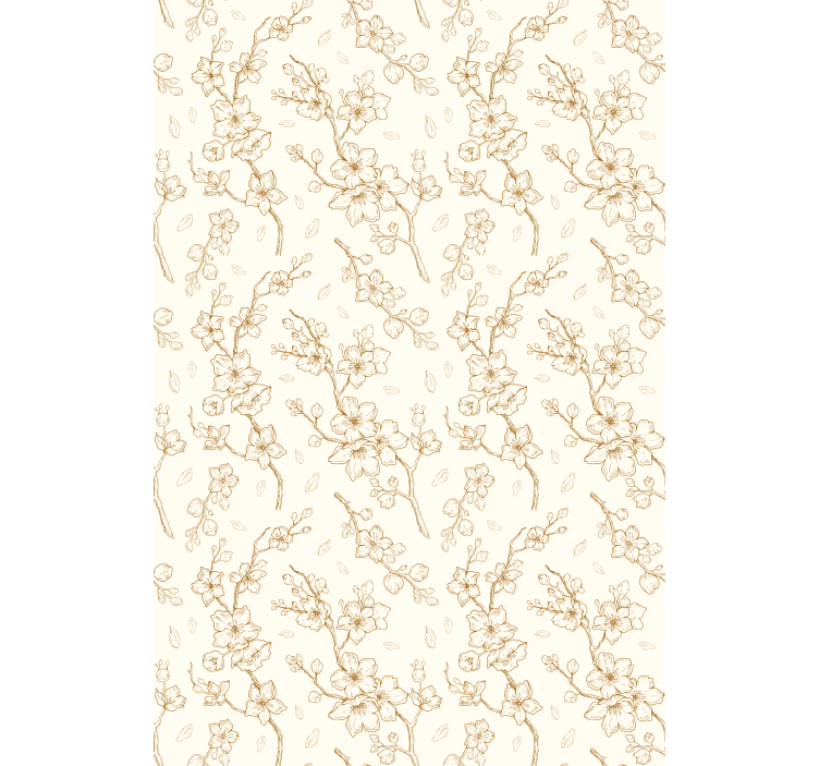 Simple beige blossom pattern blind flowers and plants - TenStickers