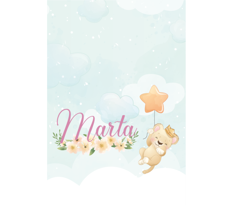 Bby lion with star and name nursery roller blind - TenStickers