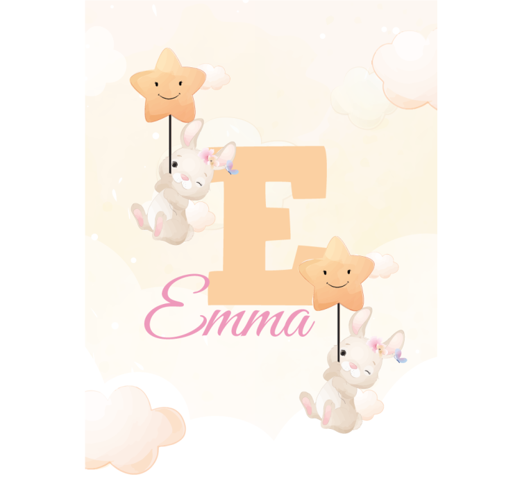 Bunnies with stars with name blind children - TenStickers