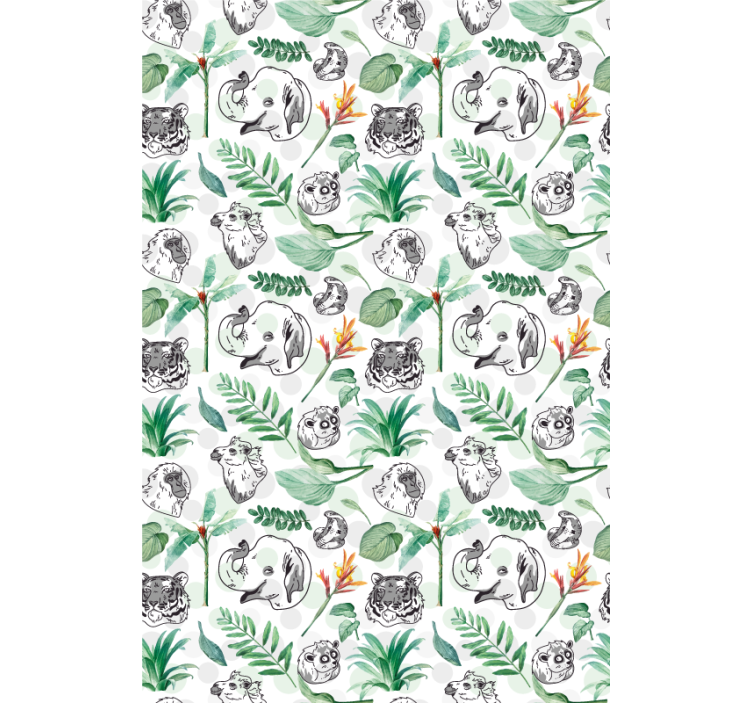 Green jungle animals blind children - TenStickers