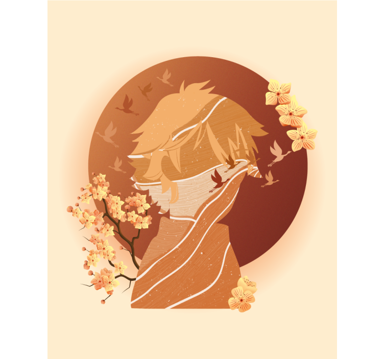 Asian nature silhouette art deco blind - TenStickers