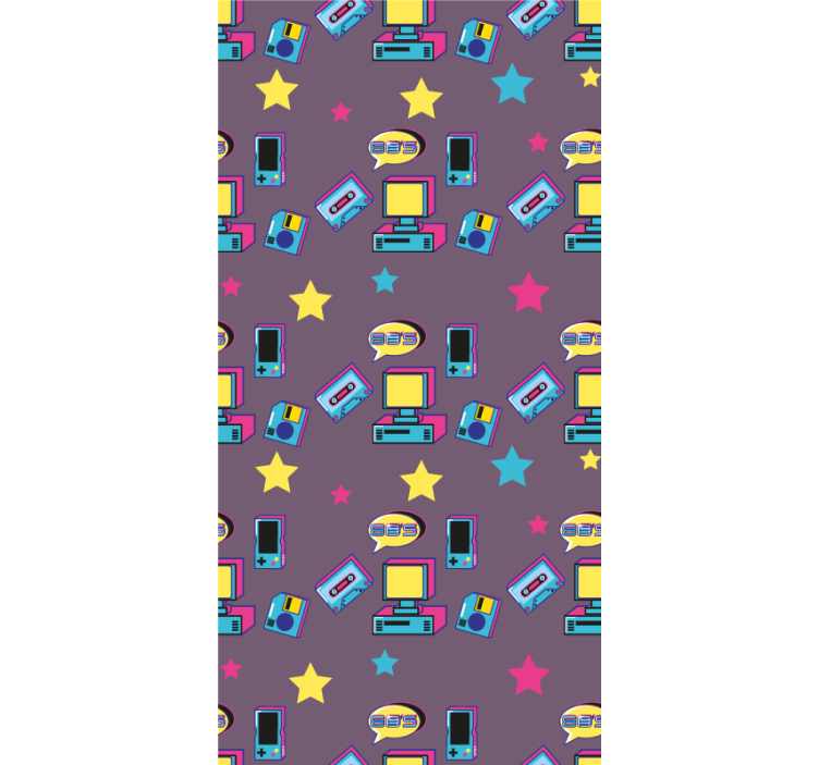 Retro Gaming Icons gamer roller blind - TenStickers