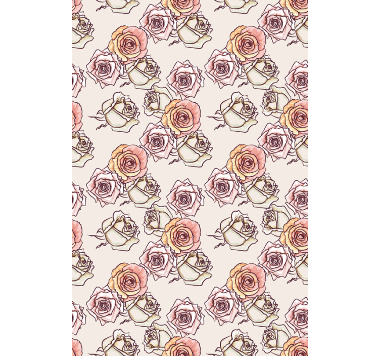 Rose Illustration Pattern blind flowers and plants - TenStickers