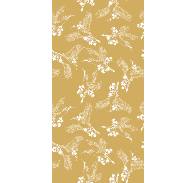 Graceful Avian Theme blind flowers and plants - TenStickers