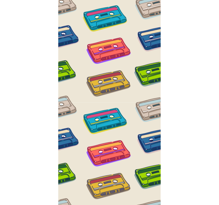 Colorful Cassette Tapes gamer roller blind - TenStickers