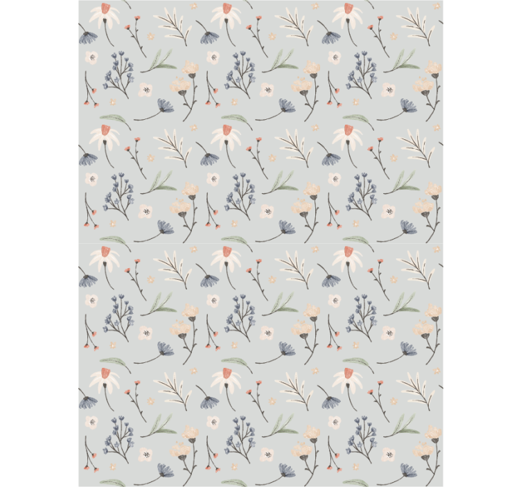 Floral roller blind delicate elements - TenStickers