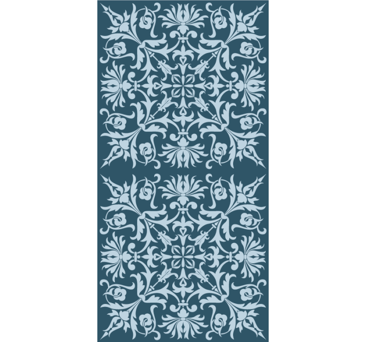 French Provincial blue pattern blind flowers and plants - TenStickers