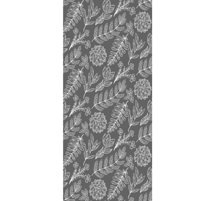 Floral Outline Pattern blind flowers and plants - TenStickers