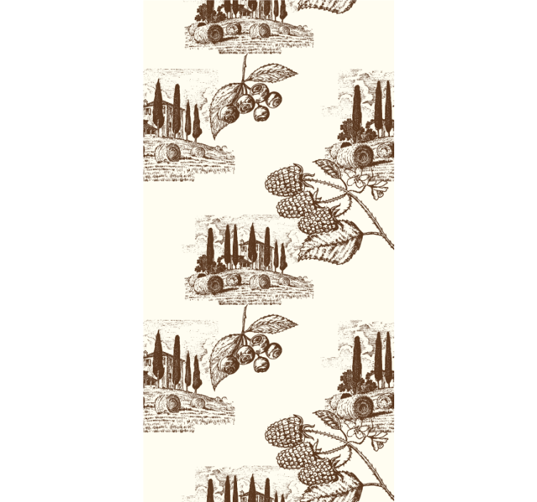 Elegant Grapevine Pattern retro roller blind - TenStickers