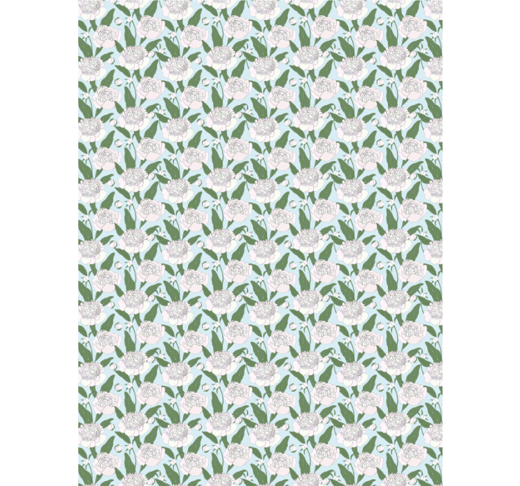 White peony pattern blind flowers and plants - TenStickers