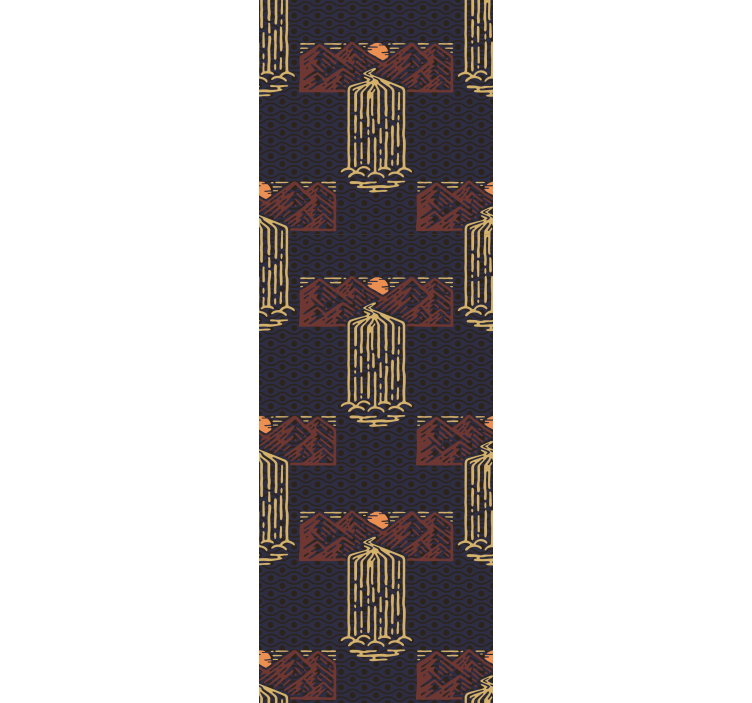 Sunset with waterfalls retro roller blind - TenStickers