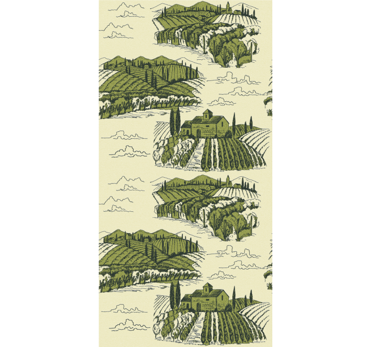 Vineyard landscape view blind flowers and plants - TenStickers