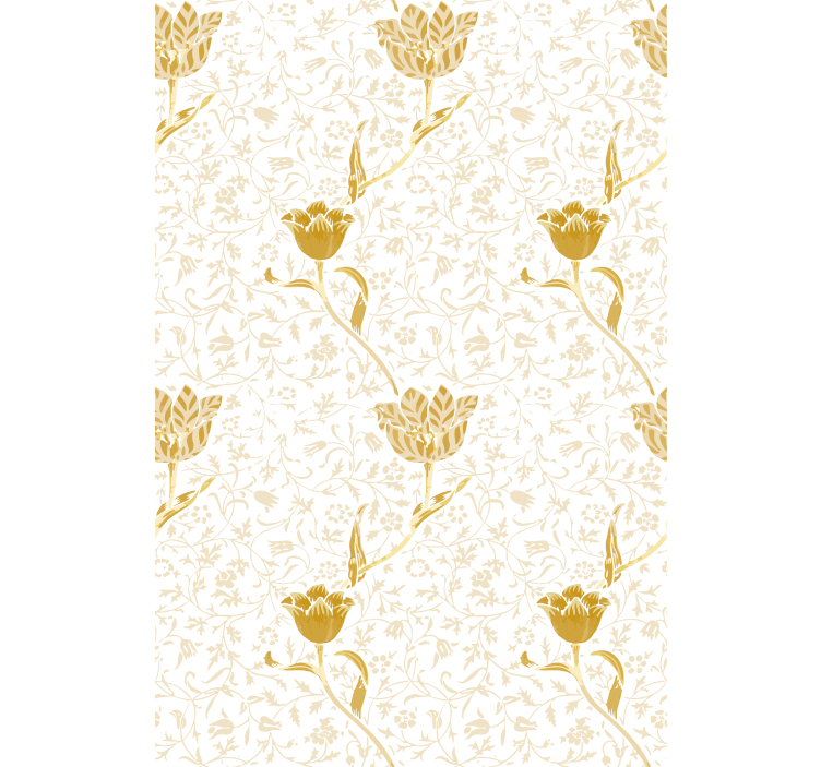 Golden elegant pattern floral roller blind - TenStickers