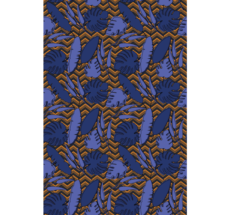 Blue tropical pattern blind flowers and plants - TenStickers