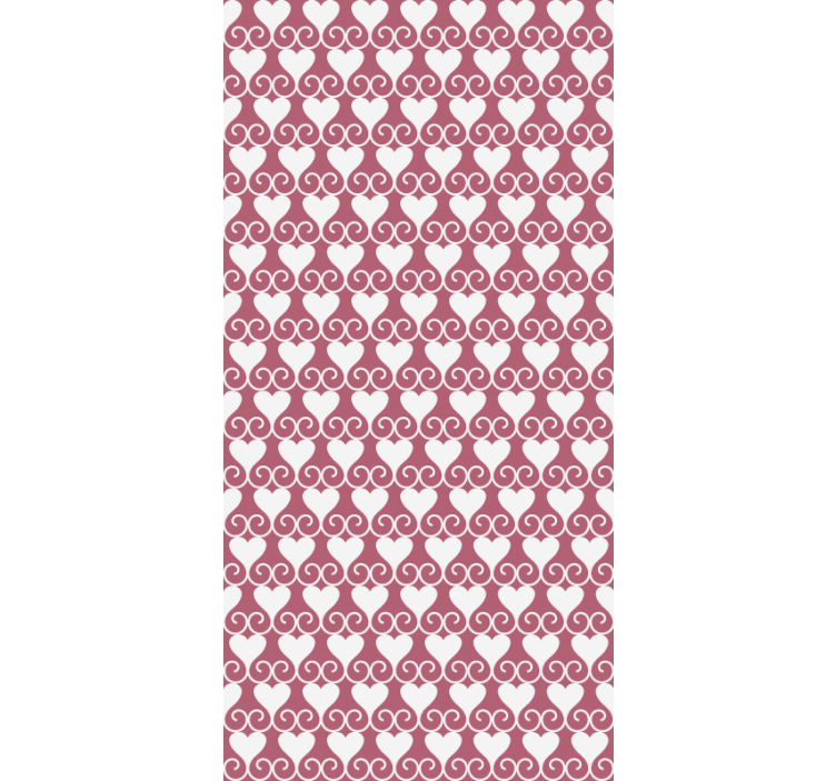 Hearts and swirls love roller blind - TenStickers