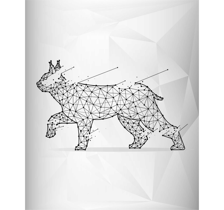 Poligonal cat Various animal grey kitchen blind - TenStickers