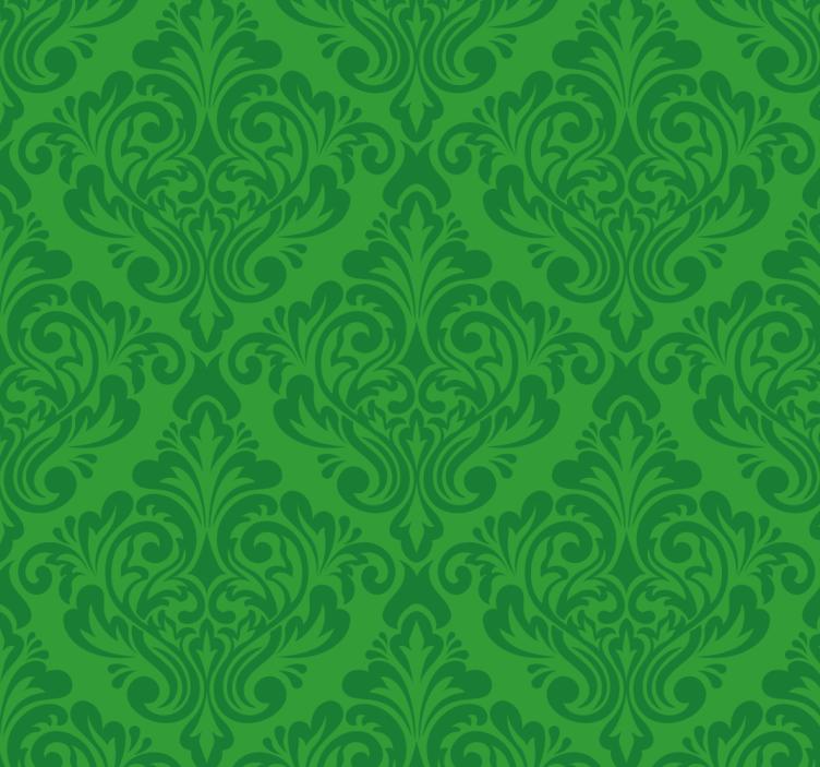 Damask pattern green retro roller blind - TenStickers