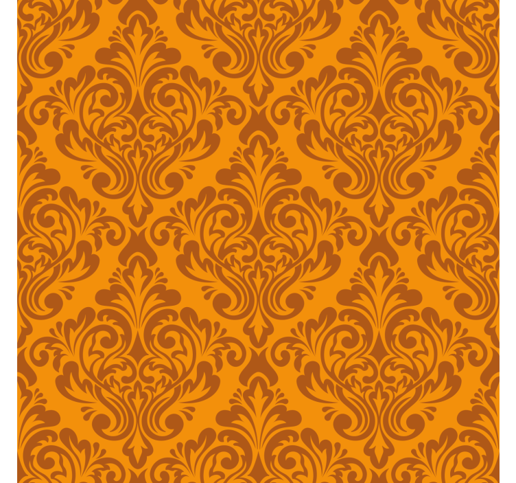 Orange damask living room retro roller blind - TenStickers
