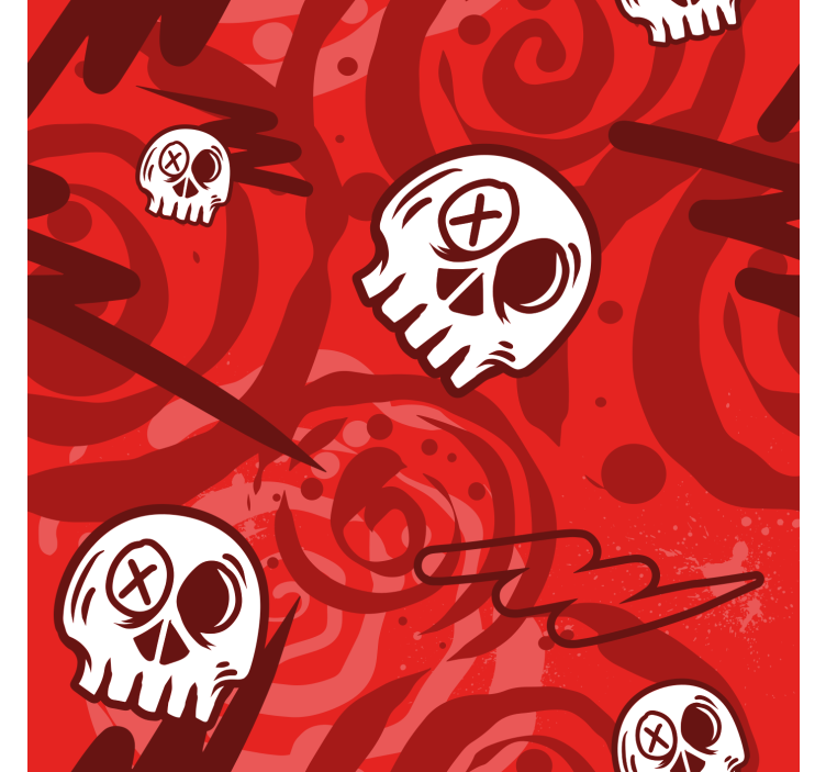 Red graffiti With Skulls Teen Roller Blind - TenStickers