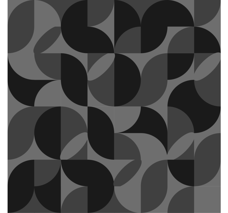 Black abstract shapes living room retro roller blind - TenStickers