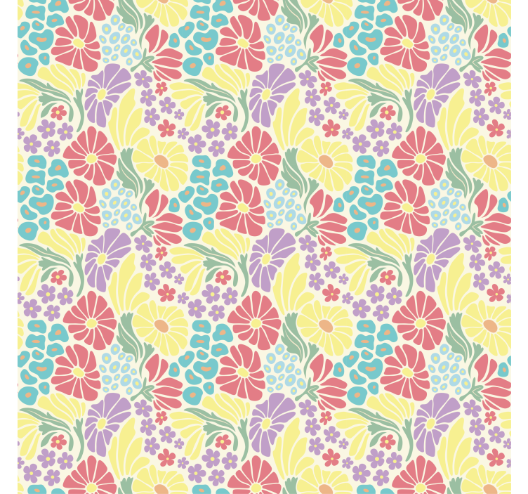 Pastel flowers living room roller blind - TenStickers
