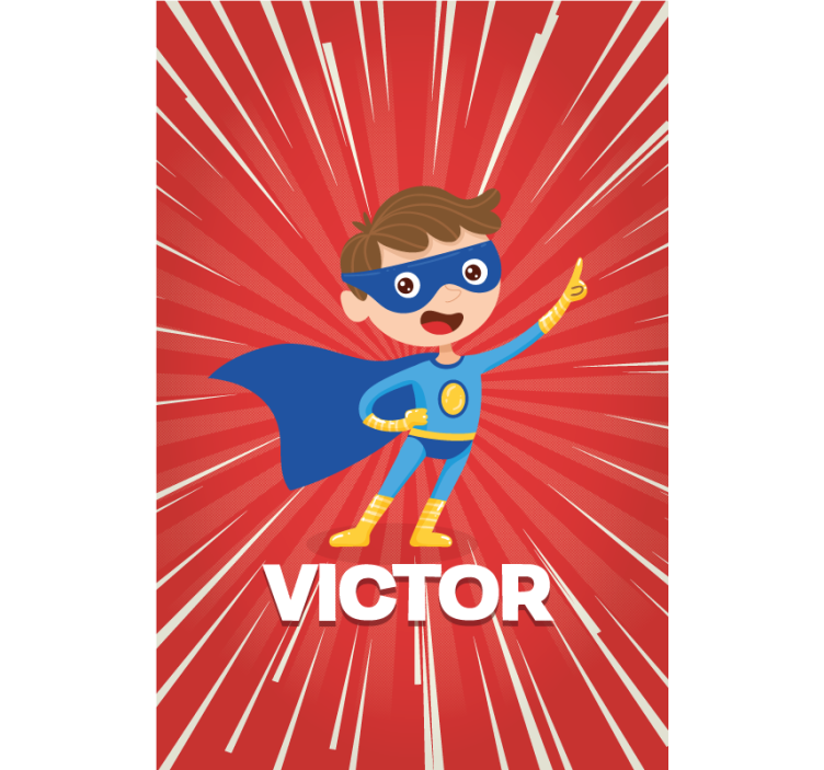 Super kid with name kids roller blind - TenStickers