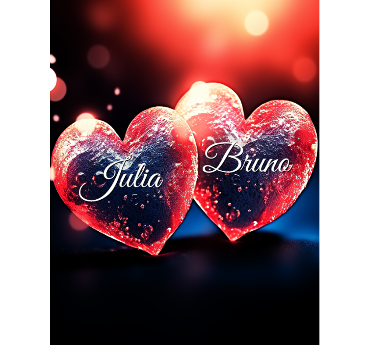 Original blind - Hearts with name Custom printed - TenStickers