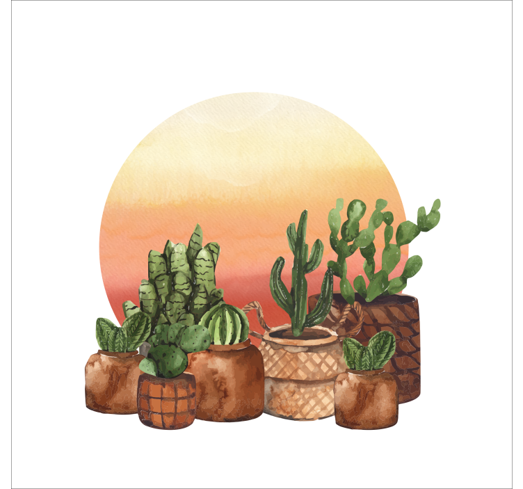 Cactus with sunset Kitchen blind - TenStickers