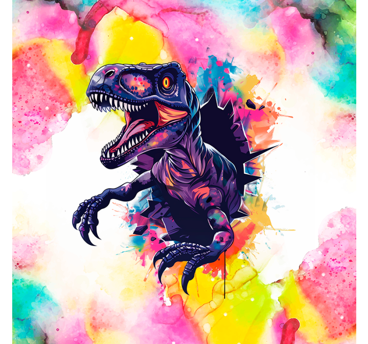 Saturated colours velociraptor dinosaur roller blind - TenStickers