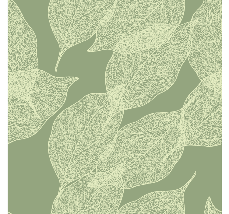 Large leaf pattern green modern kitchen blind - TenStickers