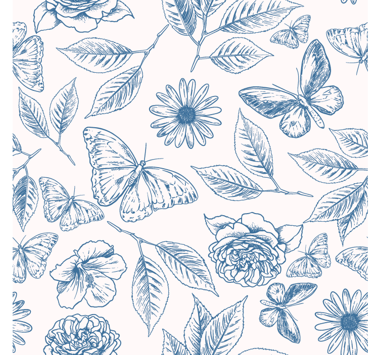 Floral design butterflies roller blind - TenStickers