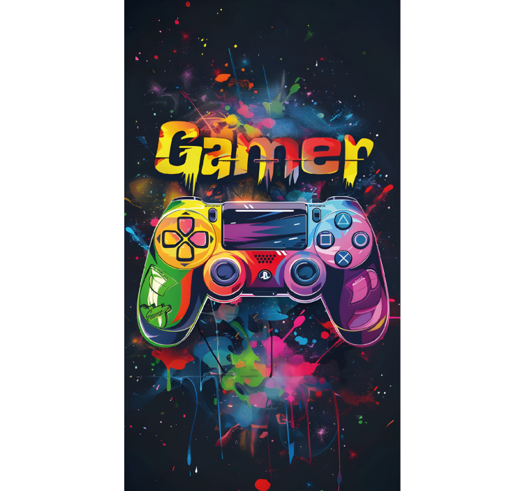 Multicolour ps4 controller gamer roller blind - TenStickers
