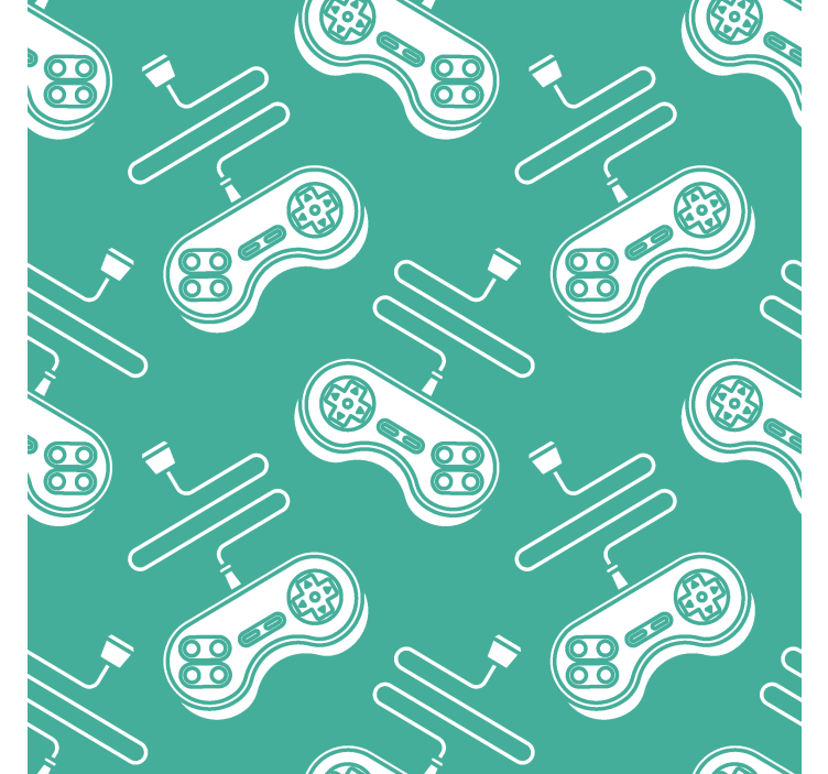 Retro white controls pattern gamer roller  blind - TenStickers