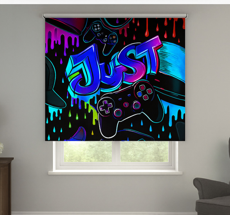 3D Just Game controller gamer roller blind - TenStickers
