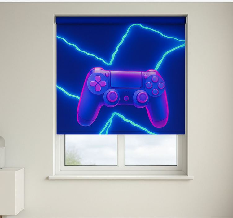 3D Neon X controller gamer roller blind - TenStickers