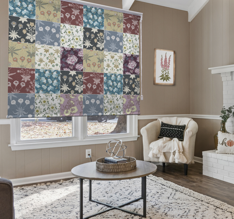 Flowers patchwork Classic blind - TenStickers