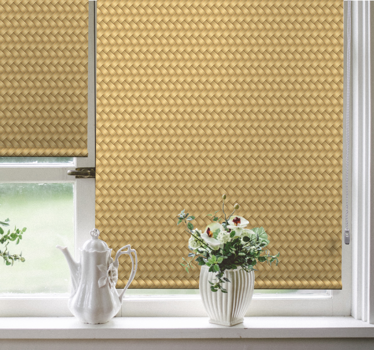 Wicker rustic living room roller blind - TenStickers