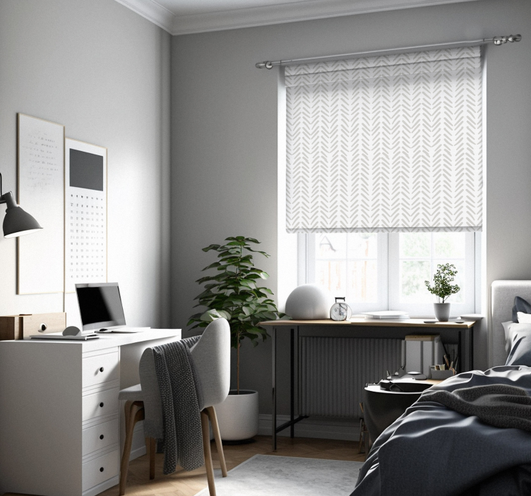 Grey abstract lines zig zag nordic roller blind - TenStickers