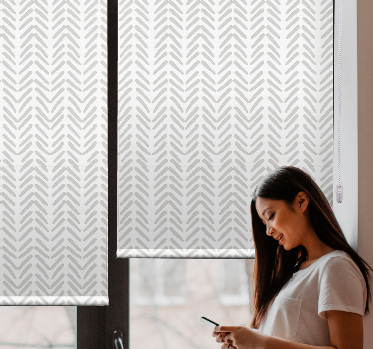 Grey abstract lines zig zag nordic roller blind - TenStickers
